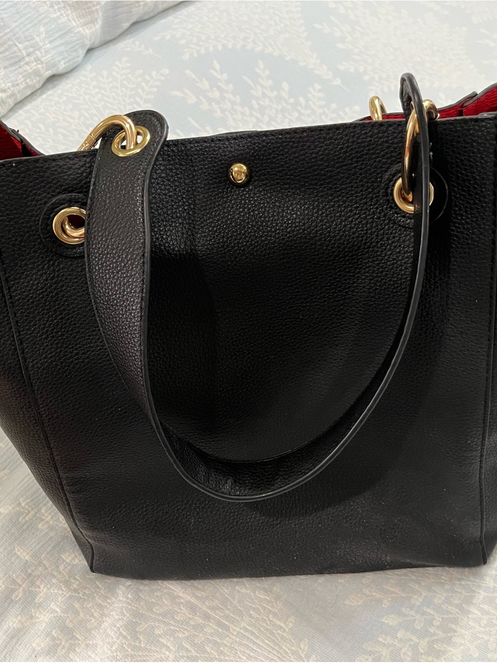 Black  Tote Bag with Gold Hardware